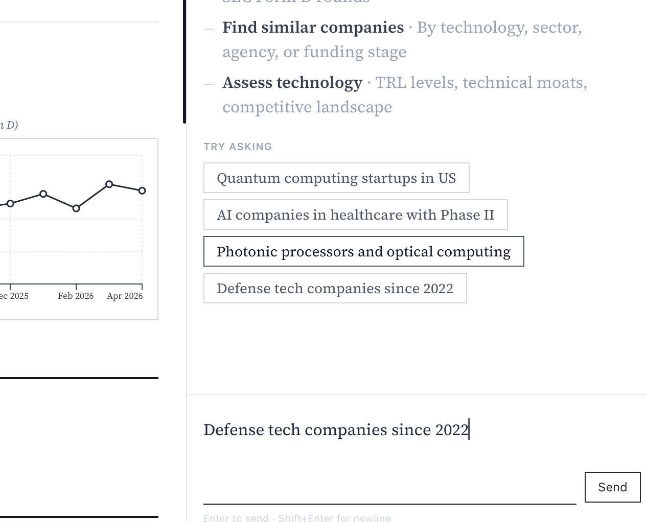 AI chat search interface